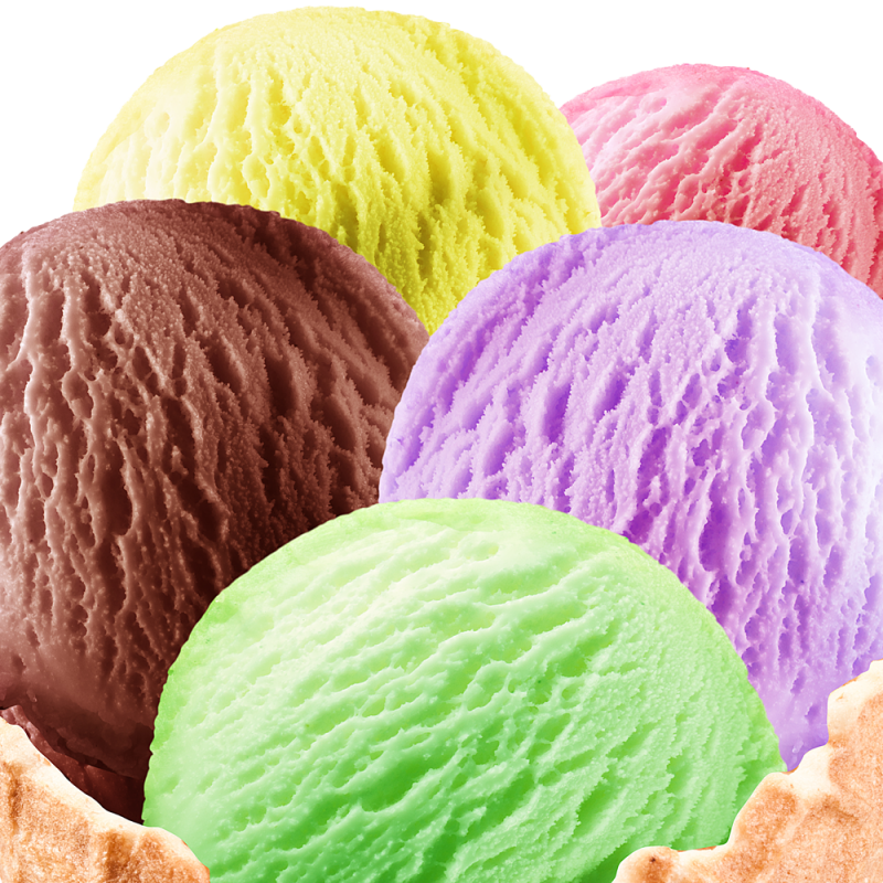 Colorful ice creams