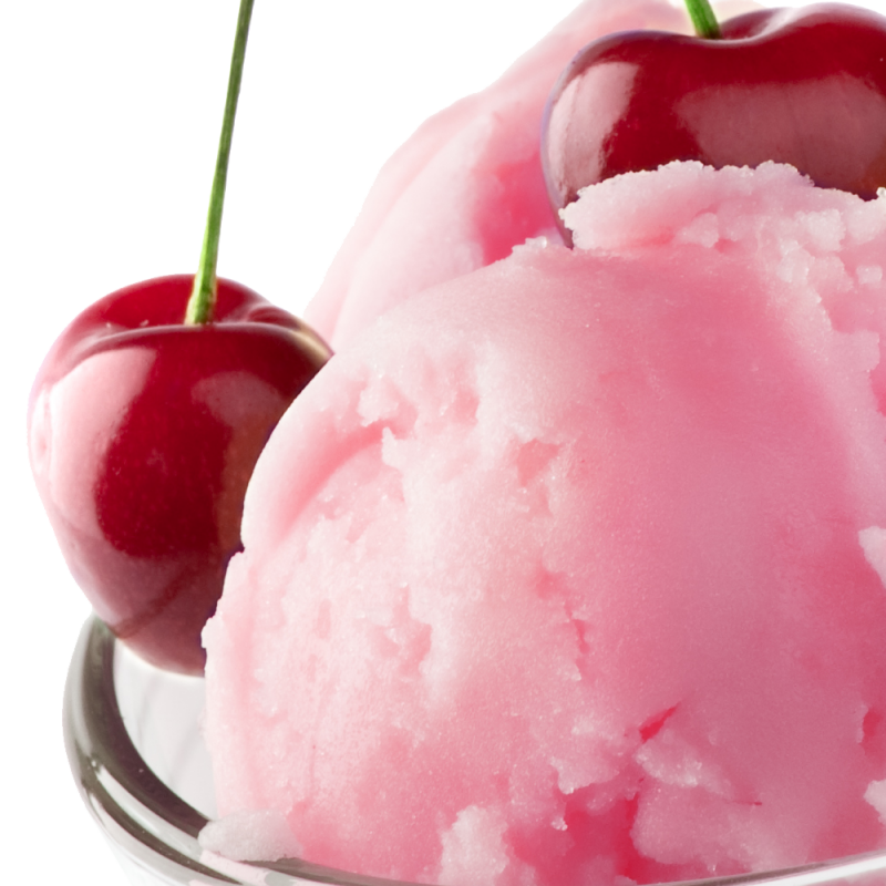 Fruit ice cream with cherry