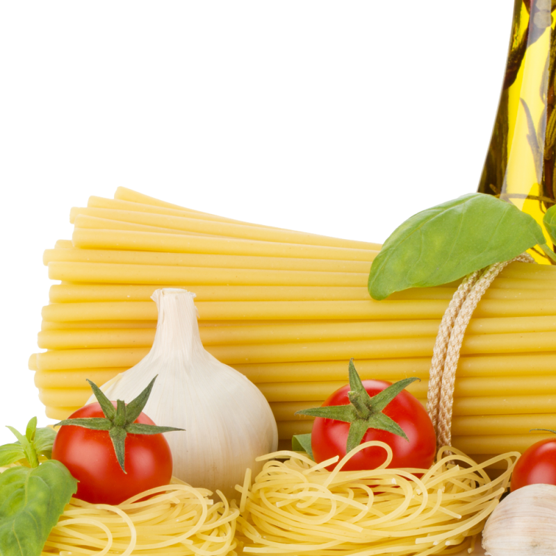 Pasta tomatoes basil olive oil vinegar