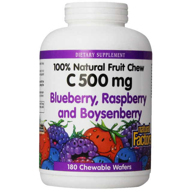 Natural Factors Vitamin C Blueberry Chewables Wafers