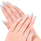Ejiubas Grey Color Matte with Glossy Finish Nail Tips