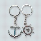 Anchor & Love Boat Rudder Helm Couple Keychain