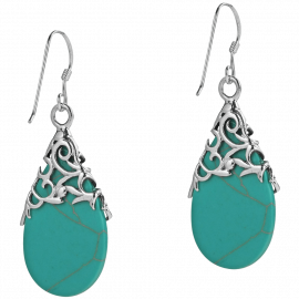 Floral Vine Ornate Teardrop Natural 