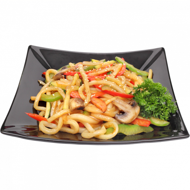 Udon noodles with vegetables
