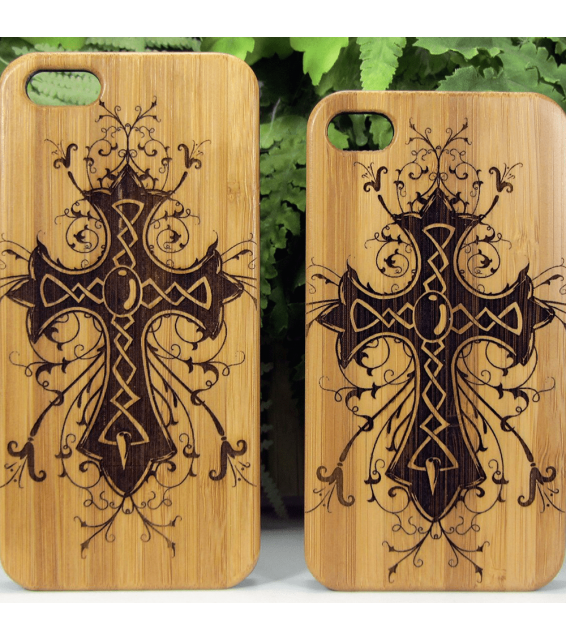 Celtic Cross iPhone 6 Case Bamboo Wood Cover