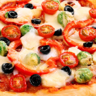 Pizza with brussels sprouts and peppers