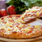 Pizza with meat and pineapple 