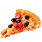 Pizza with sausage and olives
