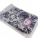 Blue and White Flower Pattern Printed Pouches with Drawstring