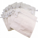 White Cotton Calico Pouch with Drawstring for Gift Packaging