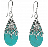 Floral Vine Ornate Teardrop Natural 