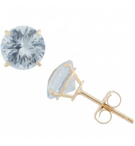 Round Birthstone Stud Earrings 