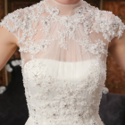 White Sleeveless Ball Gown In Lace Wedding Dress