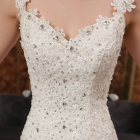 White Strap Ball Gown In Lace Wedding Dress