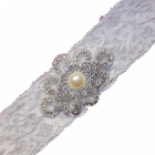 Pearl Vintage Lace Wedding Garter Set