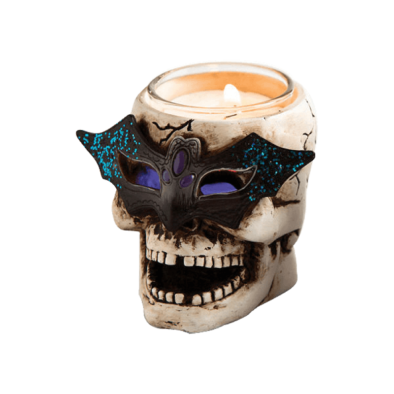 Cpress led skull tealight holder with glitter set of 2