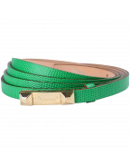 Dsquared2 Women's Green Snake Skin Print Genuine Leather Double Wrap Belt