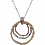 Of Earth and Ocean Handmade Sunrise Pendant Necklace Triple Circles