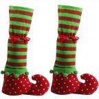 1 Pair Christmas Table Leg Covers Elf Elves Feet Shoes Legs Party Decorations