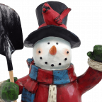 Festive Holiday Snowman Sculpture 20 Inch Hand Painted XMas Decor Vintage Look Keepsake Decoration