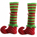 1 Pair Christmas Table Leg Covers Elf Elves Feet Shoes Legs Party Decorations