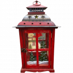 Holiday Candle Holder Lantern with Hand painted Christmas Snowman Decorations