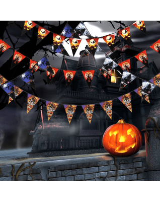 5 Set Triangle Flag Halloween Decorations Party 