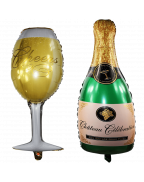 Langxun Wine Glass and Champagne Large Size and Thickened Foil Balloons Air-filled 