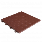 ModuTile Garage Flooring Interlocking Tiles, Diamond Top, Brown 27-pack