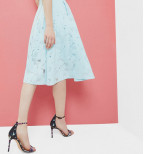 QUINIA Burn out floral A-line skirt 