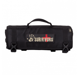 12 Survivors First Aid Rollup Kit Black