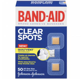 Band-Aid Brand Adhesive Bandages Clear Spots 50 Count