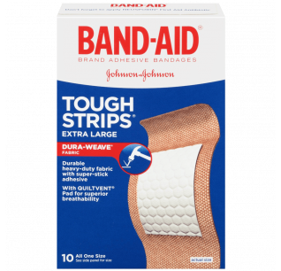 Band-Aid Brand Adhesive Bandages Extra Large Tough Strips 10 Count 