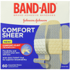 Band-Aid Brand Adhesive Bandages Sheer Strips Assorted 60 Count 
