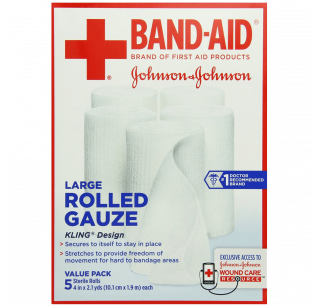 Band-Aid First Aid Covers Kling Large Rolled Gauze 5 Count