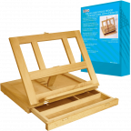 Ddeluxe artist painting set with aluminum floor easel wood drawer table easel