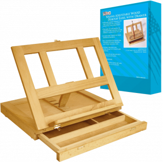Ddeluxe artist painting set with aluminum floor easel wood drawer table easel