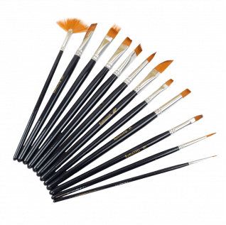 Outop 12pcs nylon hair paint brus set