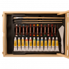 Wood box easel painting set 12 tubes of oil colors