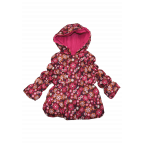 Girl berry floral design heavyweight puffer jacket