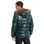 Moncler rod quilted down parka with genuine coyote fur trim
