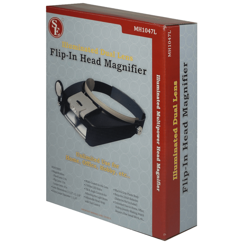 SE MH1047L Illuminated Multipower LED Binohead Magnifier 