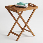 Natural Wood Hyacinth Outdoor Butler Table