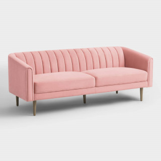 Blush Pink Channel Back Sacha Sofa