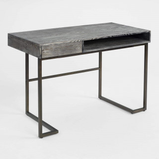 Smoke Gray Wood And Metal Javier Desk