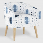 White and Blue Atomic Ilana Upholstered Chair