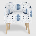 White and Blue Atomic Ilana Upholstered Chair