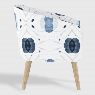 White and Blue Atomic Ilana Upholstered Chair