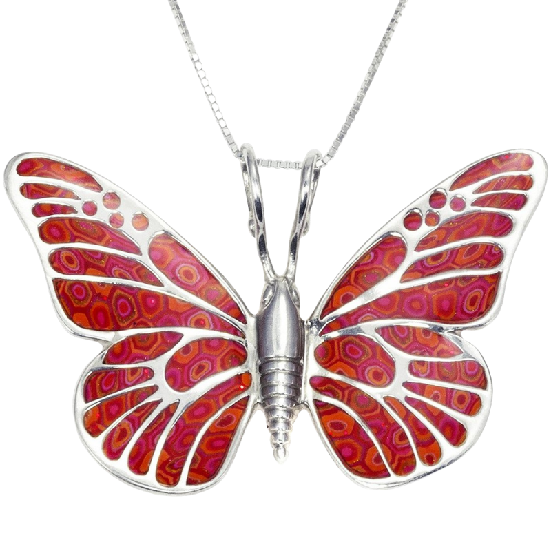 Butterfly Necklace Polymer Clay Jewelry