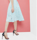 QUINIA Burn out floral A-line skirt 